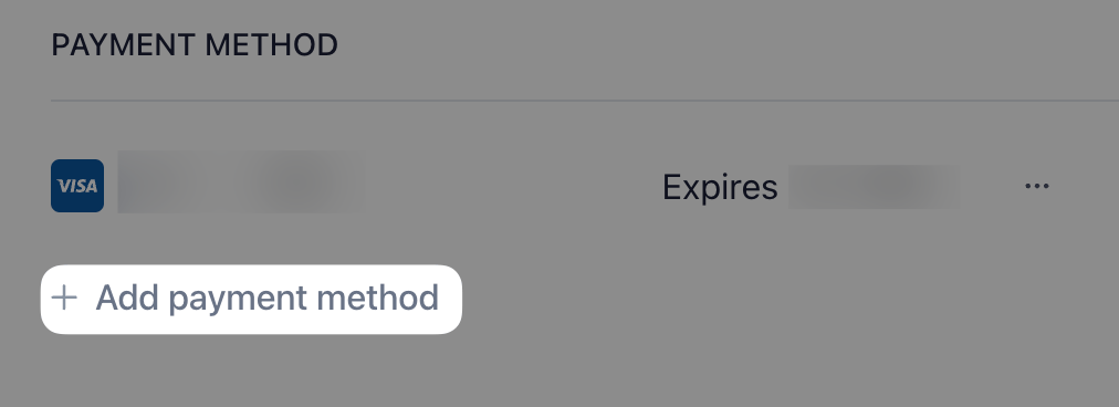 On Billing information, you can add a new payment method.