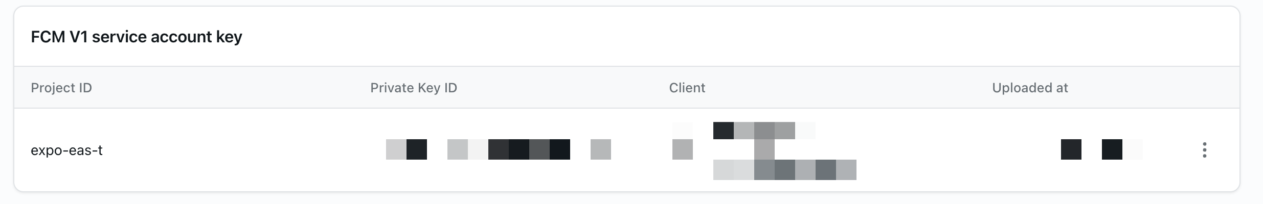 服务账户密钥成功上传