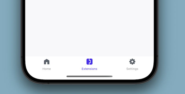 Extensions tab in a development build.