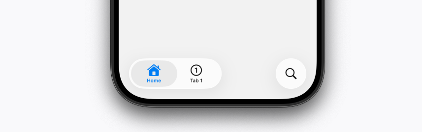 一个带单独搜索标签的标签栏的截图。