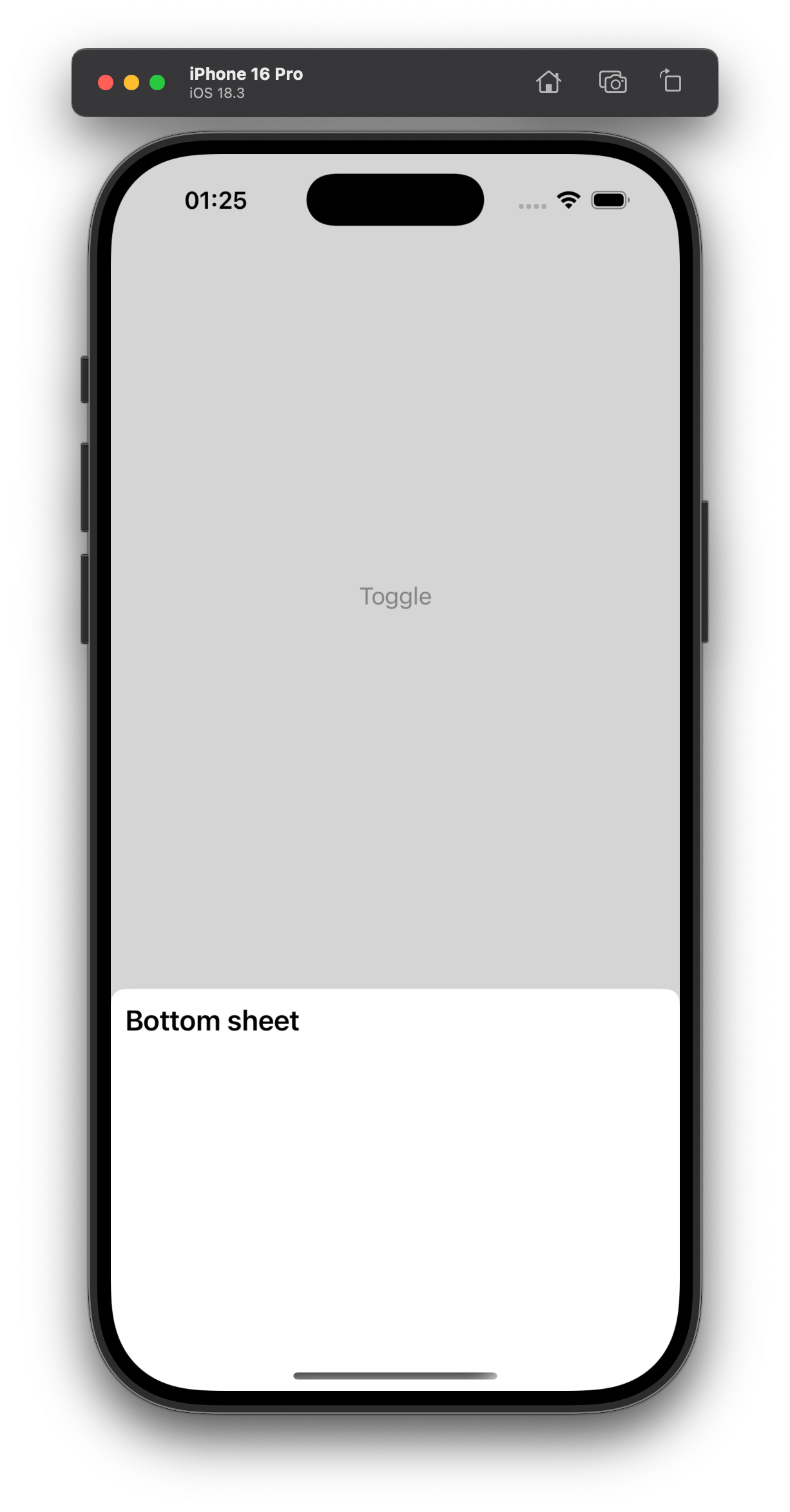 BottomSheet component on iOS.