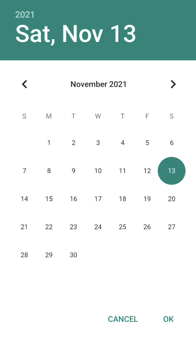 DateTimePicker component on Android.