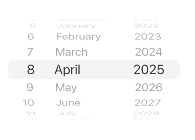DateTimePicker (date) component on iOS.