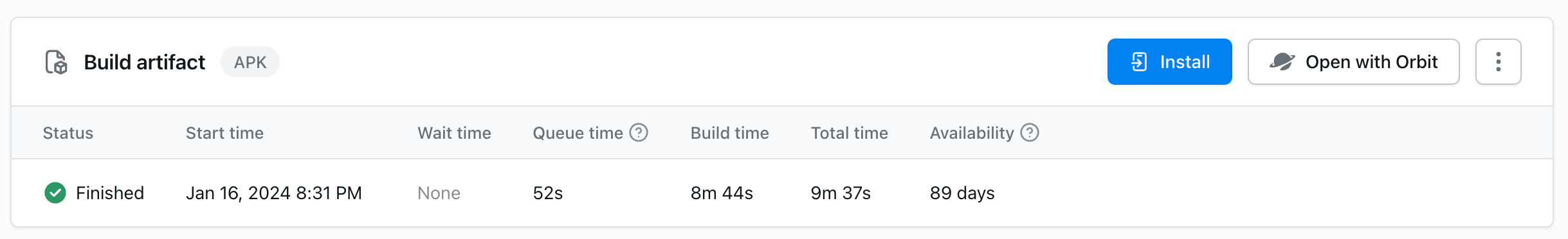 构建工件为 Android 设备和模拟器提供下载开发构建的选项