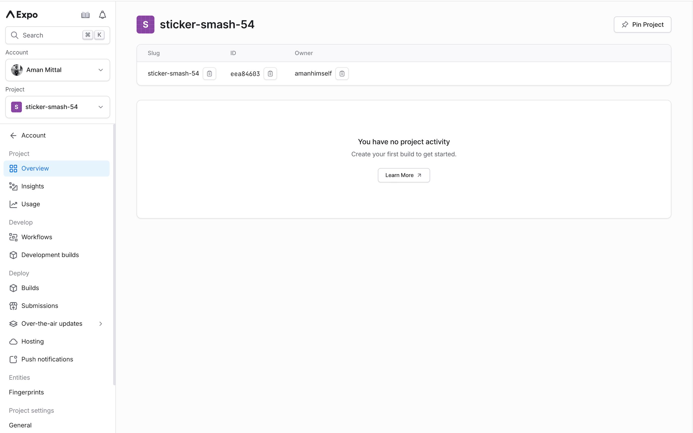 EAS 仪表板中的新项目