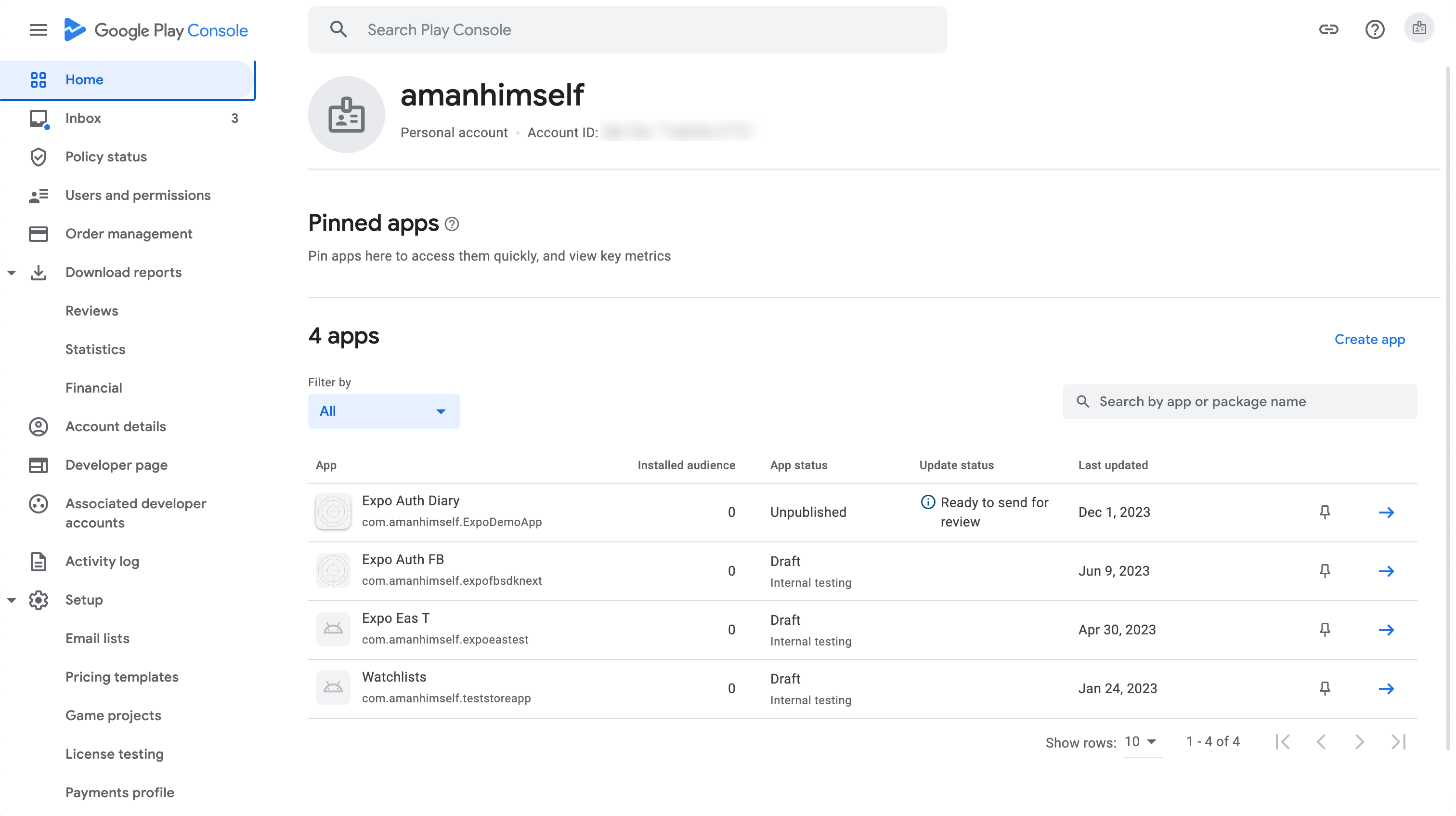 在 Google Play 控制台上创建应用