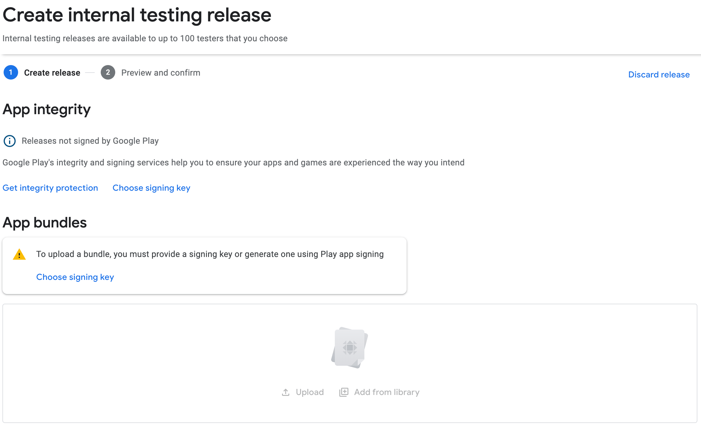 为应用包选择签名密钥