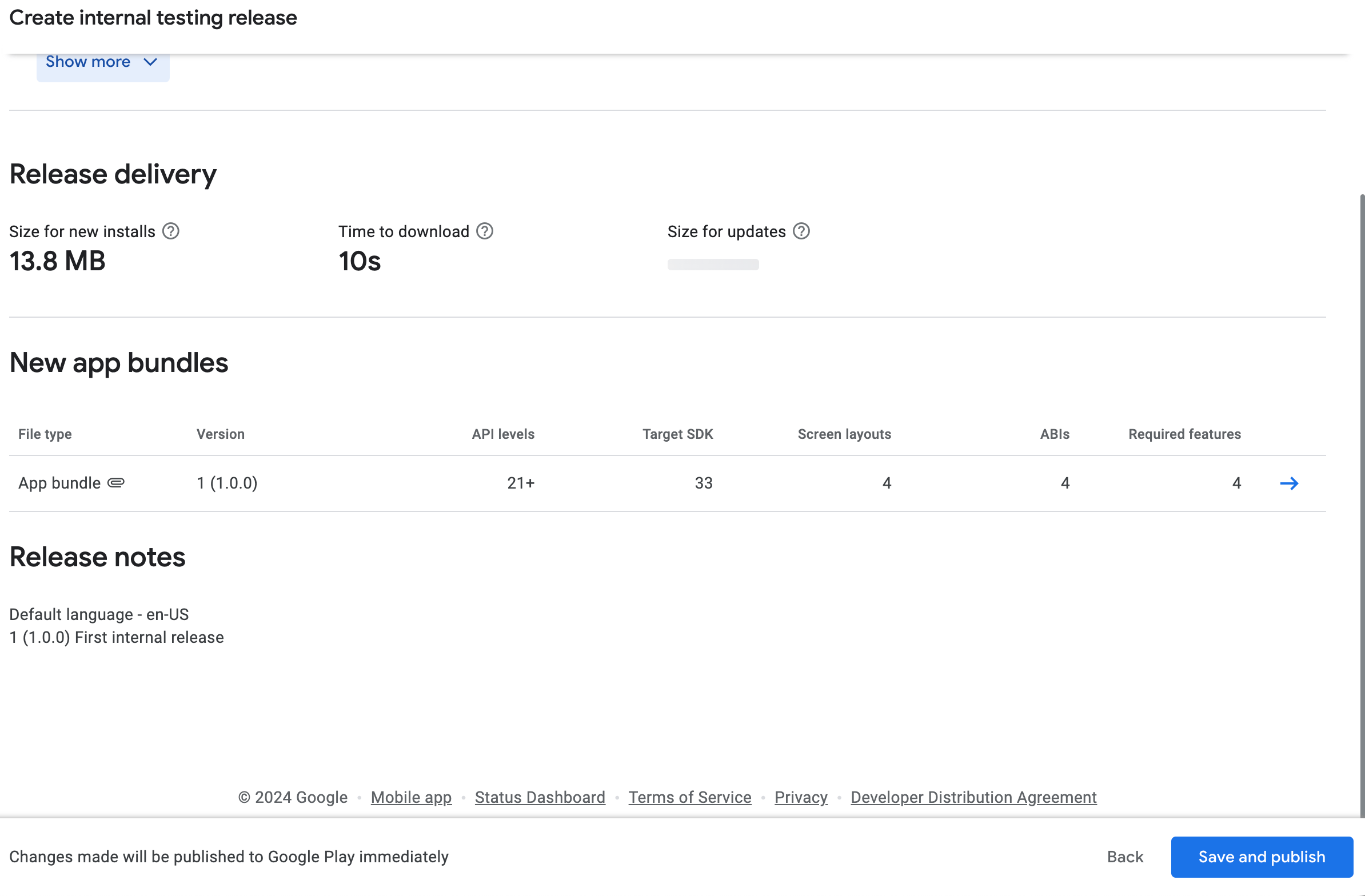将 aab 文件上传到 Google Play 控制台