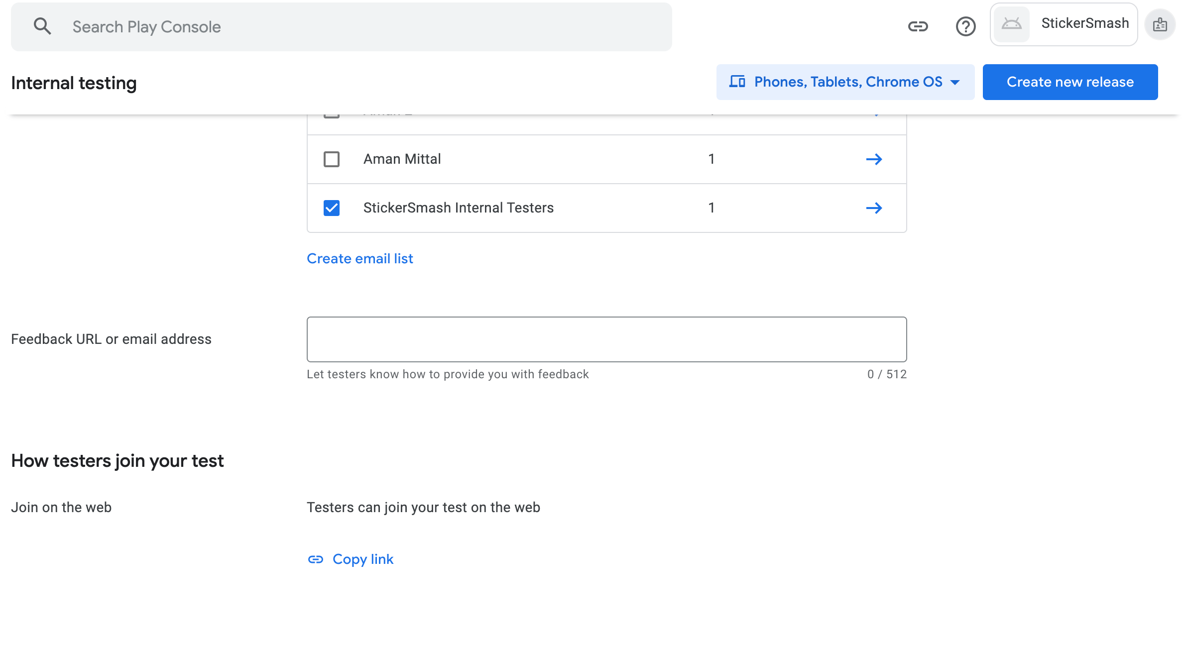共享内部发布版本